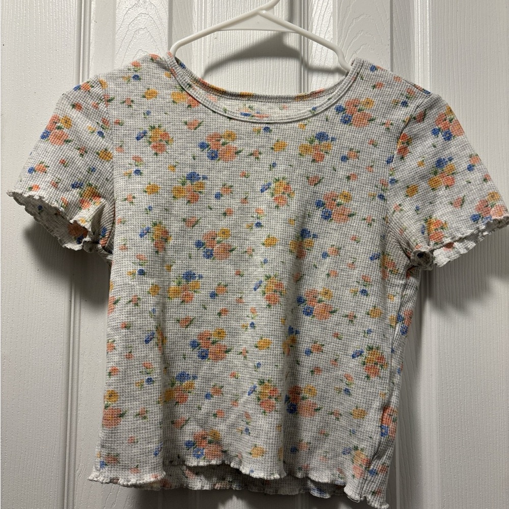 American Eagle Outfitters Kids Floral Tee - White, Orange, Blue